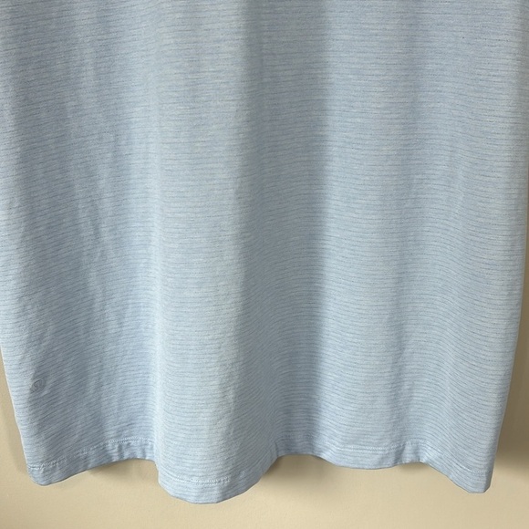 Lululemon Mens Evolution Short Sleeve Polo Shirt Pique Heathered Blue Linen - Picture 7 of 13